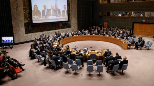 The United Nations Security Council meets on Syria at the U.N. headquarters in New York